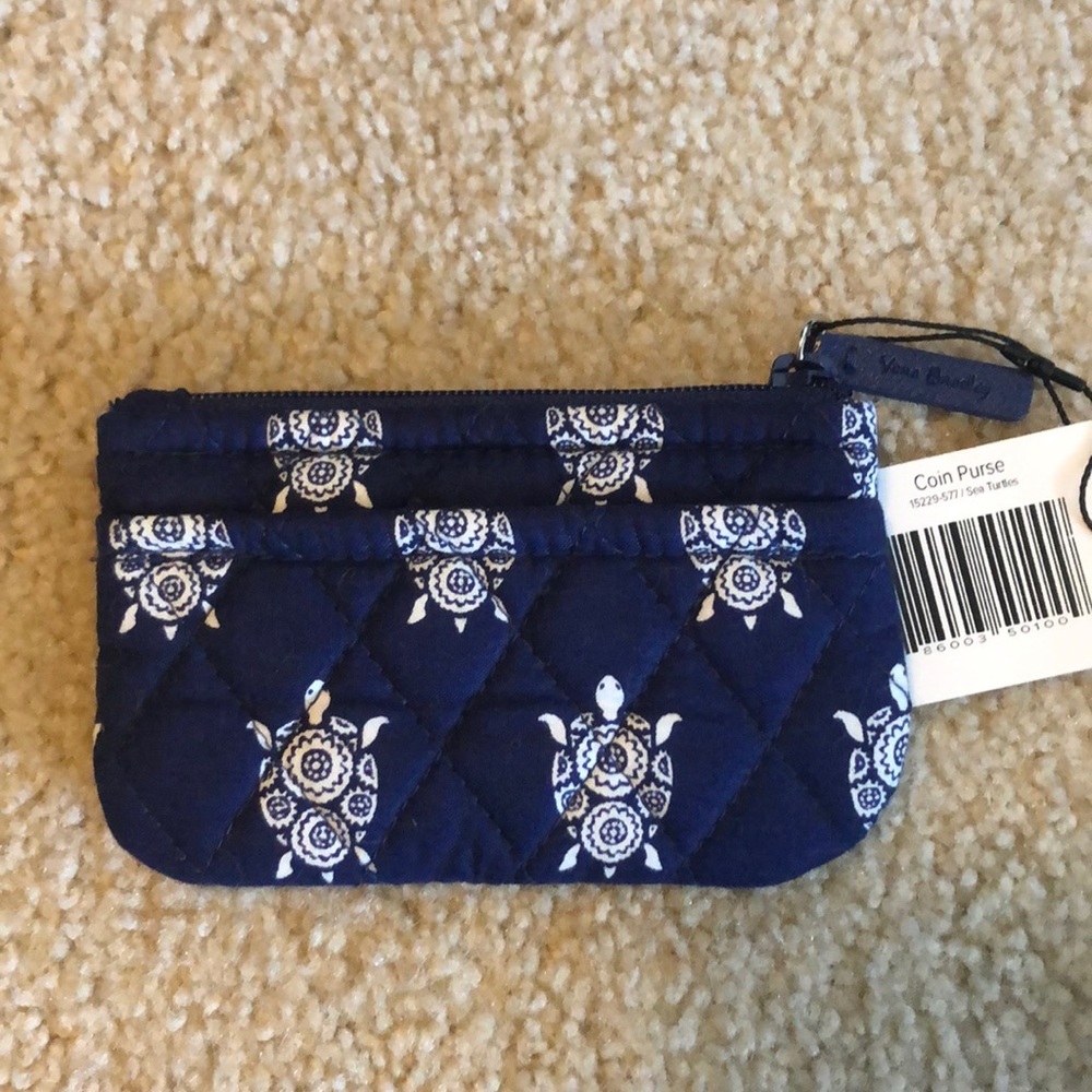 VeraBradley coin purse sea turtles NWT navy&white pattern placement may vary